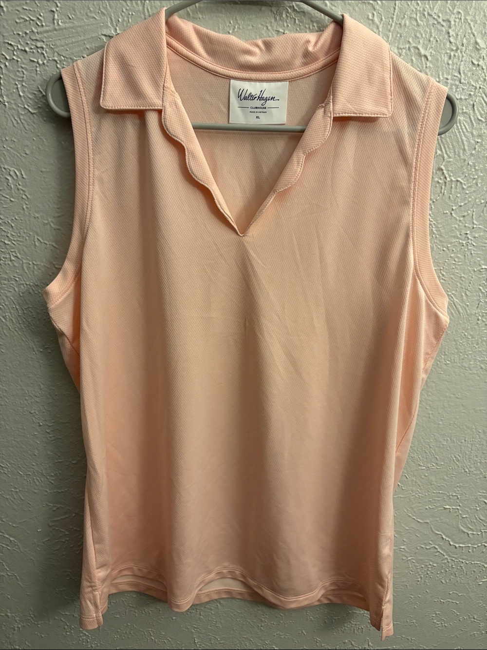 Walter Hagen Sleeveless Polo Tank Top - Light Peach